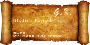 Gladics Kurszán névjegykártya